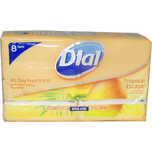Dial Tropical Escape Antibacterial Deodorant Soap, 8 Count