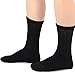 Relaxed Lose Binding Top Viscose Bamboo Diabetic Socks Crew 3-Pairs (9-11, Black)