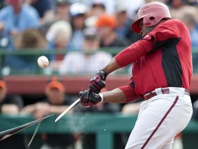 Arizona Diamondbacks v San Francisco Giants, SCOTTSDALE, AZ - FEBRUARY 25: Justin Upton Photographic Poster Print by Rob Tringali, 9x12