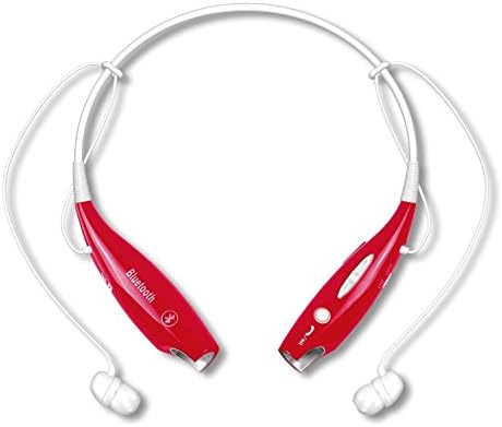 Universal Wireless Bluetooth in Ear Headset for iPhone, Samsung Galaxy, HTC, Sony, LG, BlackBerry and Motorola Smart Phones - Great for Tablets and Computers (Red)