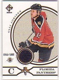2003-04 Private Stock Reserve 169 Olli Jokinen Florida Panthers (Piece of Authentic Game-Worn Jersey - Serial #D To 1000 - Hockey Cards)