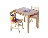 Lipper International 534 Childs Rectangular Table and 2-Chair Set, Natural
