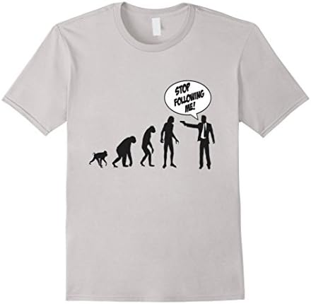 Men's evolution funny shirt - stop following me  2XL Silver