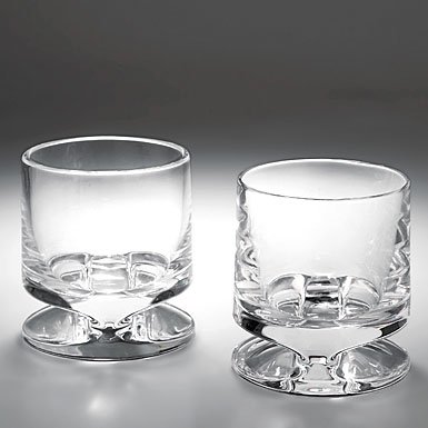 Nambe Groove Double Old Fashion Glass