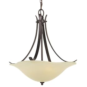 Murray Feiss F2045 3GBZ Morningside Three-Light Uplight Chandelier, Grecian Bronze with... by Murray Feiss
