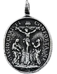 St. Saint Francis of Asissi And Passion Of Christ Pendant 14K Gold Yellow R41372