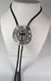 Black Cross w/Horseshoe Diamondcut  Pewter Religious Bolo Tie