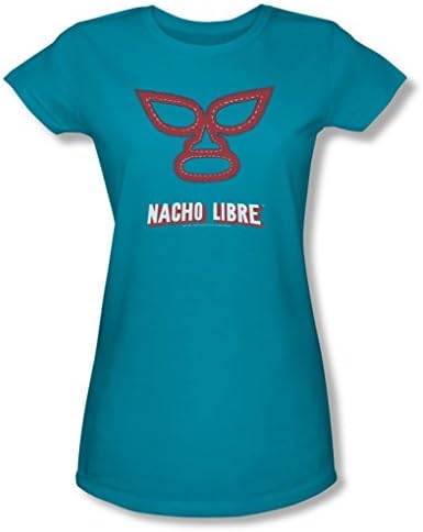 Nacho Libre - Womens Mask T-Shirt In Turquoise, X-Large, Turquoise