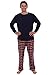 Del Rossa Men's Flannel Pajama Set, Knit Top Cotton Pjs