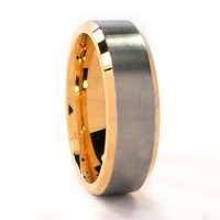 New 7 mm Men's Titanium Wedding Band, 14k Gold Pated, Comfort Fit Ring