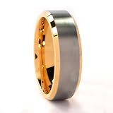 New 7 mm Men's Titanium Wedding Band, 14k Gold Pated, Comfort Fit Ring