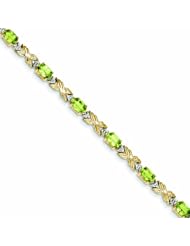 6.3 Carat 14K Gold Peridot & Diamond Bracelet