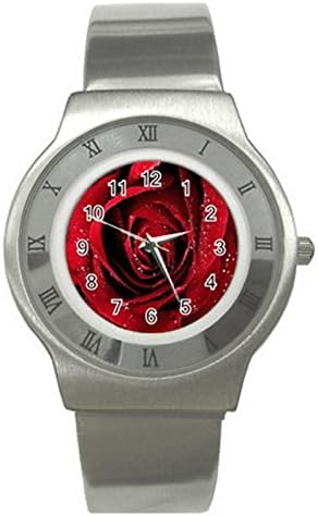 Red Rose Stainless Steel Watch Great for Men Women HOT Gifts NEW