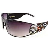 ED HARDY EHS018 EHS-018 Gunmetal Swarovski Vintage Tattoo Sunglasses 80-13-115