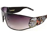 Ed Hardy - ED HARDY EHS018 EHS-018 Gunmetal Swarovski Vintage Tattoo Sunglasses 80-13-115