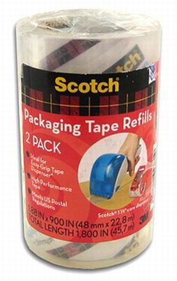 3M Scotch Packaging Tape Refill Clear 2-count #DP-1000-RR-2 (3_pack)