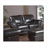Luke Leather Bella- Black 332-Loveseat Bella Italian Leather Loveseat in Black