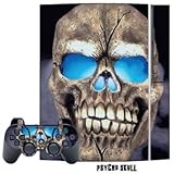 Playstation 3 Skin - System Console Skin and two PS3 Controller Skins - Psycho Skull