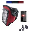 Microsoft Zune HD Armband with Armlength 10.5 Inch and 14.6 Inch + Screen Protector + Zune HD Wall Charger(3 colors available) (10.5", Red)