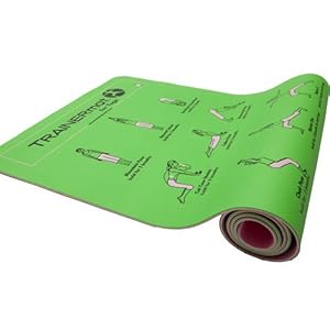 TRAINERmat Yoga Women's (Green) - Illustrated Yoga Mat (w/Perfect-Form DVD)