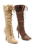 4 inch Heel Knee High Boot Women's Size Shoe With Stiletto Heel and Fur