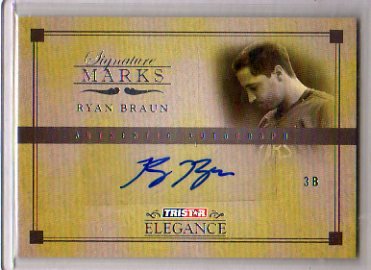 2007 Tristar Elegance Signature Marks Ryan Braun Milwaukee Brewers Auto Autograph Baseball Card