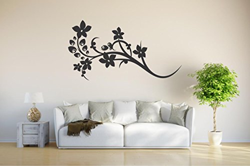 Imagen 1 de Etiqueta de la pared d188 flores vid planta Tribal 40x21 cm