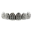 Bling Silver Plated Grillz/Metal Teeth with Clear CZ (TOP) - Includes Fitting Piece and Protective Case
