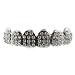 Bling Silver Plated Grillz/Metal Teeth with Clear CZ (TOP) - Includes Fitting Piece and Protective Case