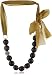 Sparkling Sage Wood & Silk Ribbon Crystal Ball Gold-Tone Necklace, 24