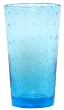 Hand Blown Glass with Aqua Blue Bubbles Tumbler Glass 6"H Set of Four