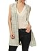 Allegra K Women Open Front Textured Plaids Long Vest