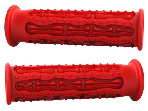 Red Moto Grip Brand Skeleton Fingerz Grips Fit Razor Scooter