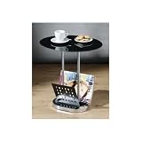 Oval coffee table black glass with chrome leg black magazine rack 41WyFZbvItL. SL160