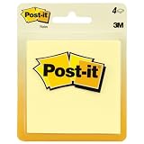 Post-it® Notes, Original Pad, 3 Inches x 3 Inches, Canary Yellow, 4 Pads per Pack