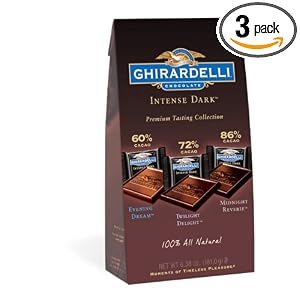 Ghirardelli Chocolate Intense Dark Assorted Singles, 6.38-Ounce Bags (Pack of 3)