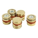 uxcell ブラス圧力プラグ メタル 直径12mm ゴールドトーン オレンジ 5個入り