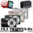 Casio Exilim EX-S12 - Digital Camera 12MP with 3x Optical Zoom (DARK GREEN). BONUS: Camera Case, 2GB SD Card, Wrist Wrap, Rechargeable Battery Plus Charger! Casio Exilim EX-S12 - Digital Camera 12MP with 3x Optical Zoom (DARK GREEN). BONUS: Camera Case, 2GB SD Card, Wrist Wrap, Rechargeable Battery Plus Charger!