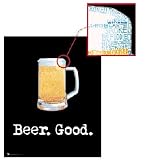 Beer Good (Drunk Terms) Black Wood-Mounted Art Poster Print - 24 X 30