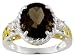 TWO TONE 18KT OVER STERLING SILVER 4.55CT SMOKY QUARTZ AND .16CTW WHITE TOPAZ RING