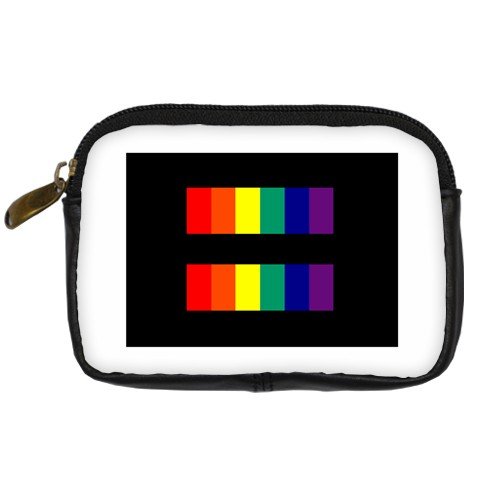 Digital Camera Leather Case of Gay Pride Rainbow Flag in Human Rights Campaign Style (Gay, Lesbian, Transexual, Bisexual, Bi, Transgender)