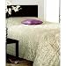 Double King Quilted Satin Bedspread Bed Throw Cream