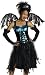 Childrens Costumes Dark Gothic Girl Winged Water Aqua Fairy Party Dress Costume Outfit with Wings