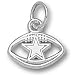Dallas Cowboys NFL Star Pierced Football 1/4 Pendant (Silver)