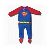 Superman Classic "S" logo footed, blanket sleeper for toddlers