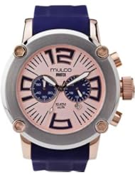 Mulco MW2-6263-041 Stainless Steel Chronograph Mwatch Collection Blue and Golden Bezel Watch