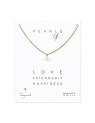 Dogeared Potato Pearls Of Love Friendship Happiness Gold Dipped 18" Boxed Necklace
