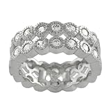 Sterling Silver Milgrain Bezel Eternity Band