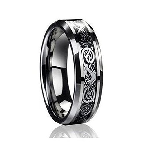 6MM Dragon Design Tungsten Carbide Wedding Band Ring (Available Sizes 5-9 Including Half Sizes) Please e-mail sizes