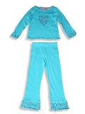 Just a Girl - Girls Long Sleeved Pant Set, Turquoise
